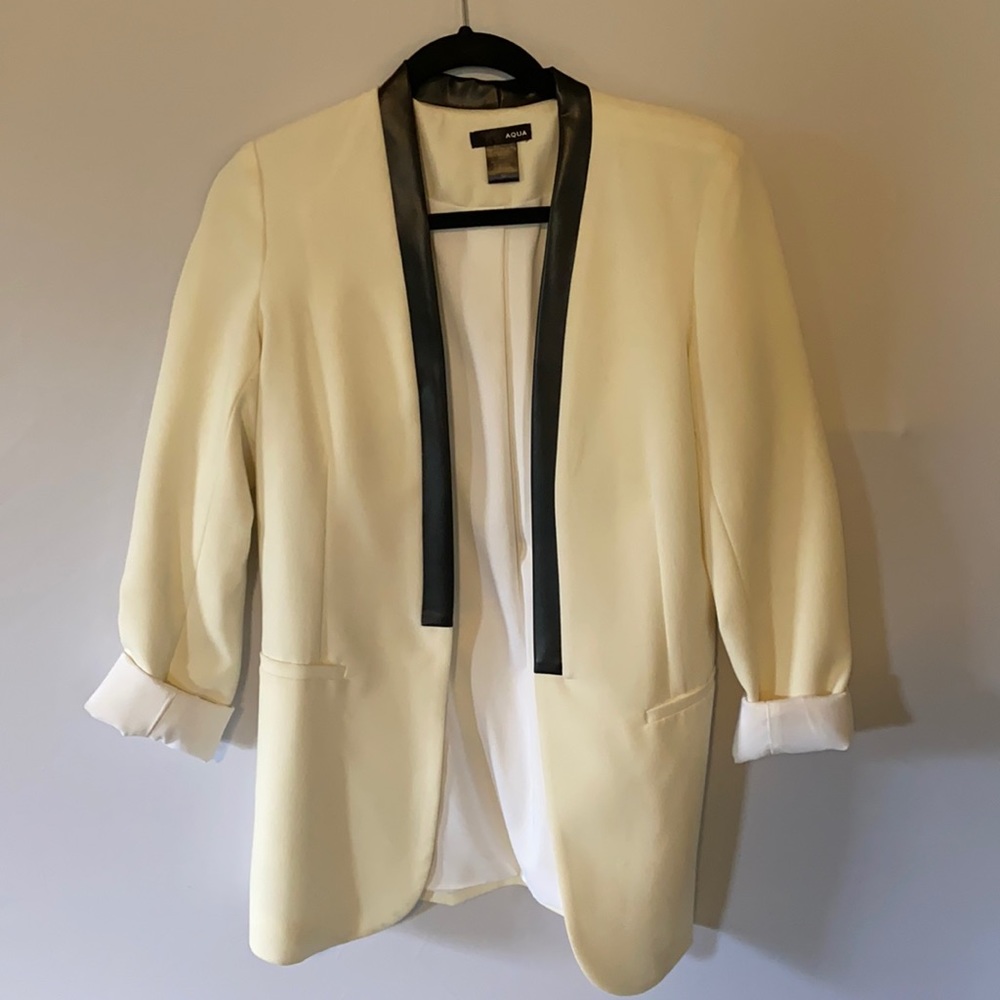 Aqua Boyfriend Blazer in White